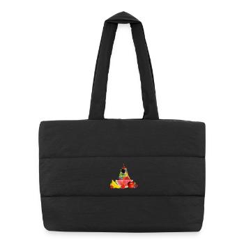 Colorful Fruit Pyramid with Watermelon - Puffer Shopping Bag - black - Front