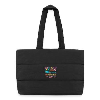 Toy Day Party Illustration - Puffer Shopping Bag - black - Front