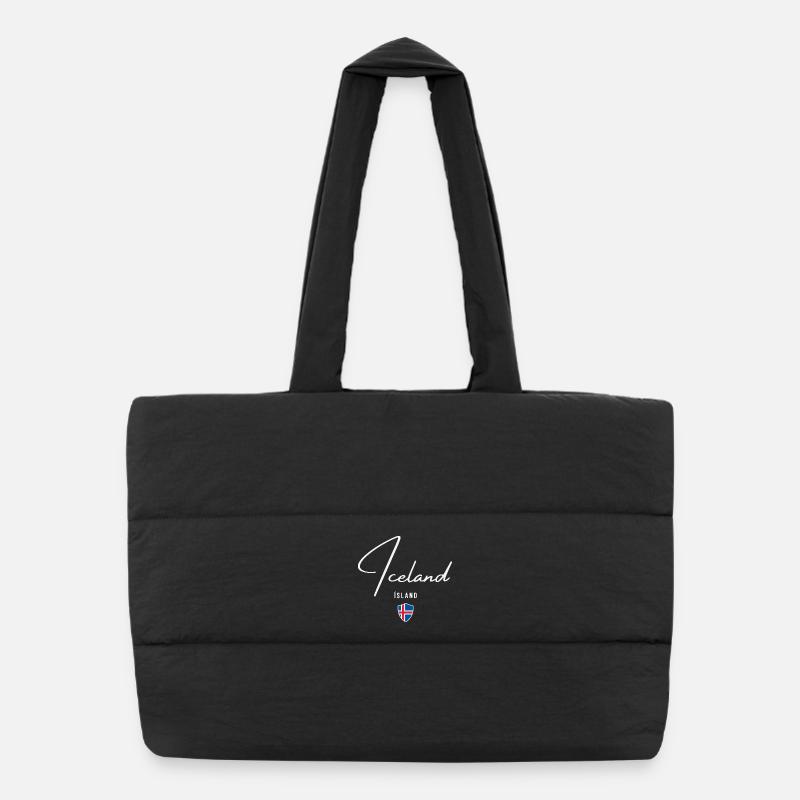 Icelandic pride, minimalist sleek design Puffer Shopping Bag