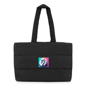 swan - Puffer Shopping Bag - black - Front