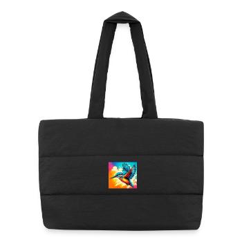kingfisher - Puffer Shopping Bag - black - Front