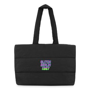 Glitch Berlin 1987 - Puffer-Einkaufstasche - Schwarz - Vorne