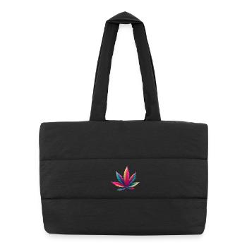 Cabbage leaf - Puffer Shopping Bag - black - Front