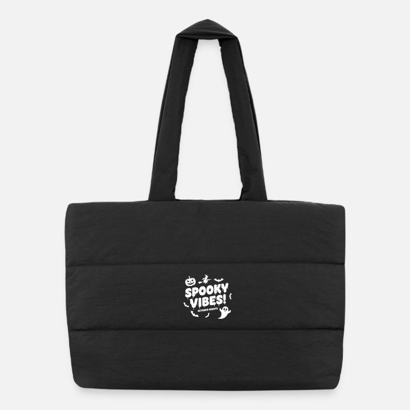Spooky Vibes Halloween Puffer Shopping Bag