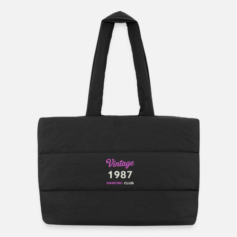 Vintage 1987 – Dancing Club Année de naissance rétro Sac shopping matelassé