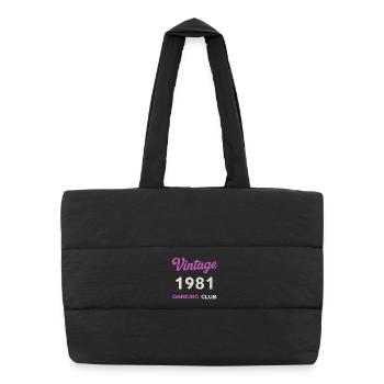 Vintage 1981 – Année de naissance rétro du Dancing Club - Sac shopping matelassé - noir - Devant