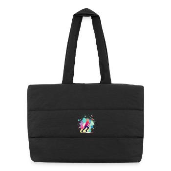 Lacrosse, Lacrosse Player Woman, Lacrosse Graphic - Puffer Shopping Bag - black - Front