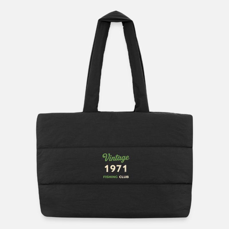Année de naissance rétro du club de pêche Sac shopping matelassé