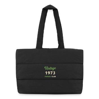 Millésime 1973 – Année de naissance rétro du club de pêche - Sac shopping matelassé - noir - Devant