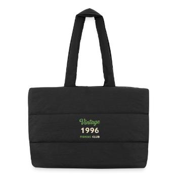 Millésime 1996 – Année de naissance rétro du club de pêche - Sac shopping matelassé - noir - Devant
