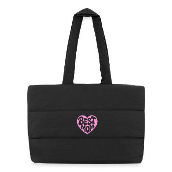 Best Mom Heart Design - Puffer Shopping Bag - black - Front