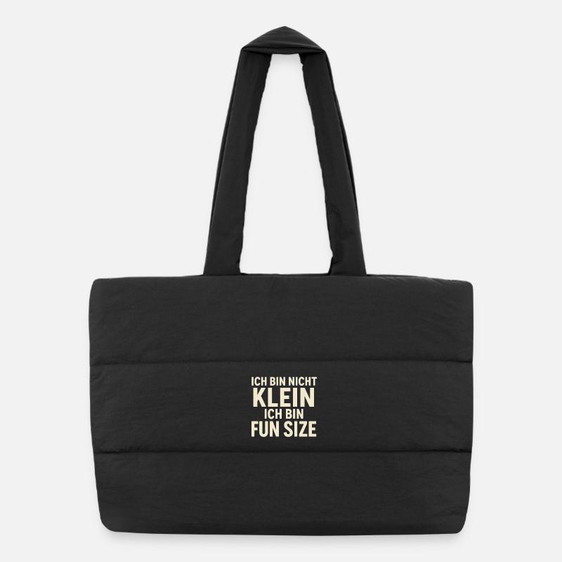 Ich bin nicht klein Fun Size - Puffer-Einkaufstasche - Schwarz
