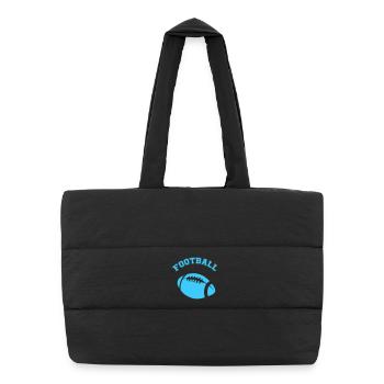 Football Logo Pattern - Puffer Shopping Bag - black - Front
