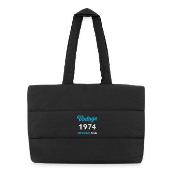 Millésime 1974 – Année de naissance rétro du club de natation - Sac shopping matelassé - noir - Devant