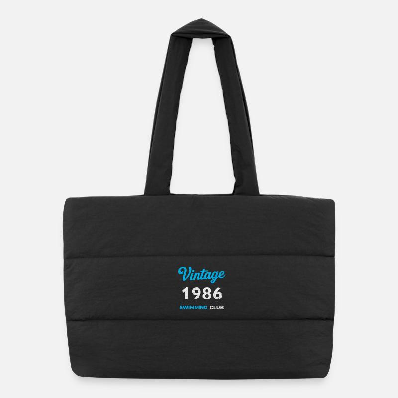 Millésime 1986 – Année de naissance rétro du club de natation Sac shopping matelassé