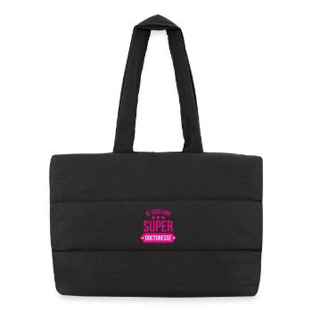 Je suis une super doctoresse humour rose - Sac shopping matelassé - noir - Devant