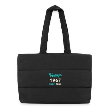 Cadeau vintage de l’année de naissance rétro du Surf Club 1967 - Sac shopping matelassé - noir - Devant