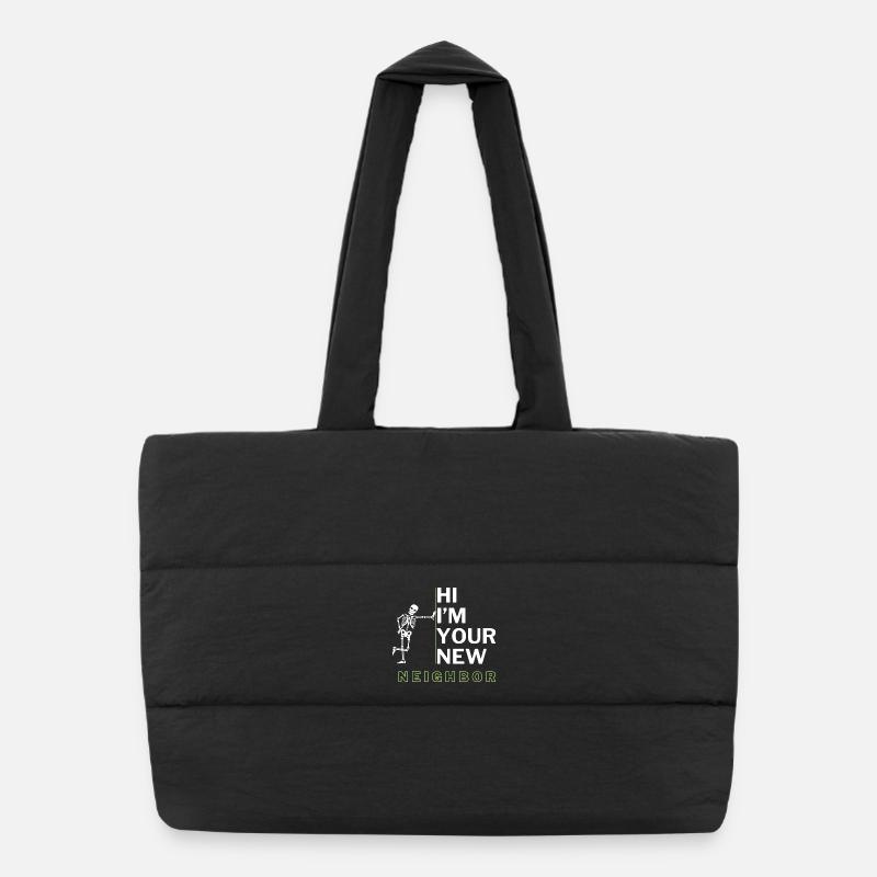 Funny Neighbor sarcastic quote - Puffer Shopping Bag - black