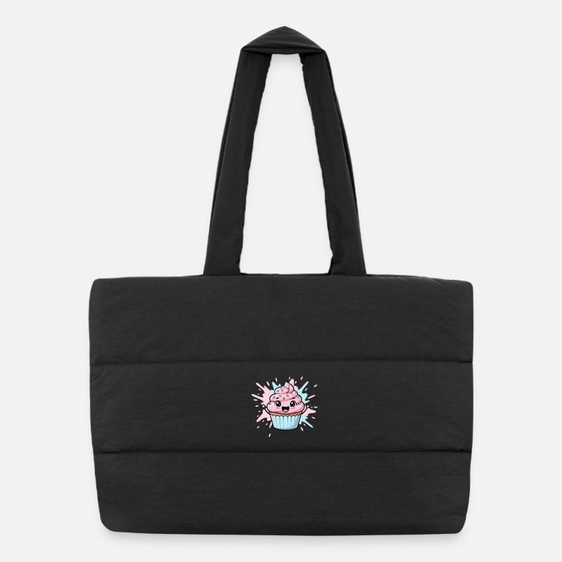 Kawaii Cupcake Illustration Puffer-Einkaufstasche