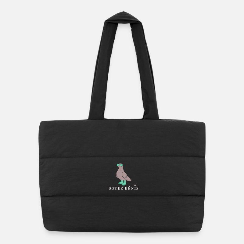 Pigeon Soyez Bénis Vert Sac shopping matelassé