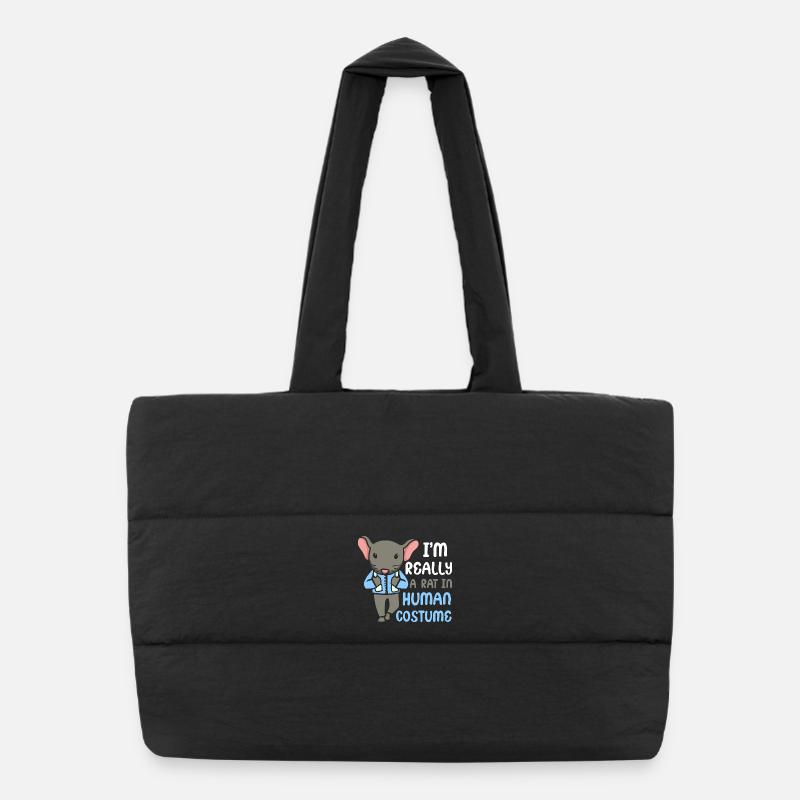 Rat, rat de maison, propriétaire de rats, amoureux des rats Sac shopping matelassé