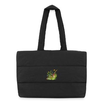 a piece of nature at the edge of the forest - habitat for animals - Puffer Shopping Bag - black - Front