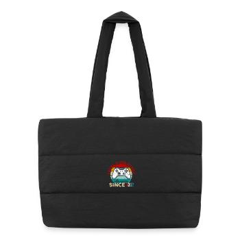 Levelfreigeschalteter Retro-Controller-Stolz - Puffer-Einkaufstasche - Schwarz - Vorne