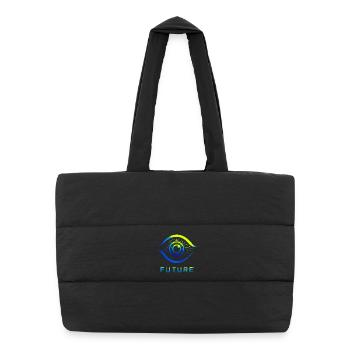 Futuristischer Kreis Technologie Design - Puffer-Einkaufstasche - Schwarz - Vorne