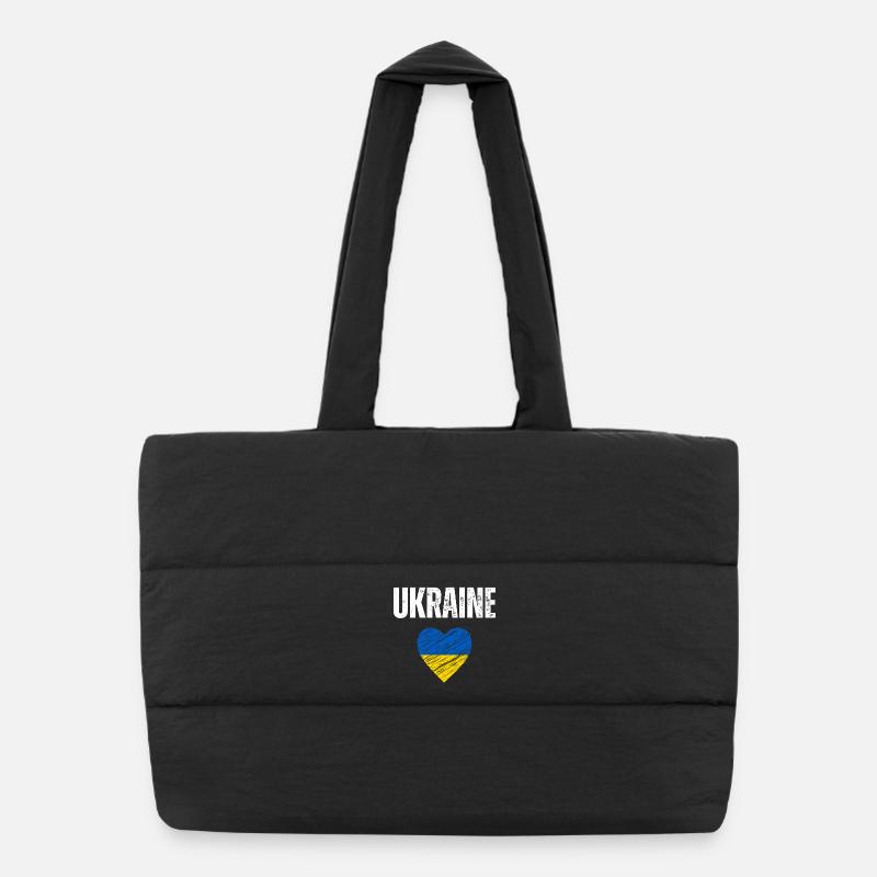 J’aime l’Ukraine, drapeau ukrainien Sac shopping matelassé