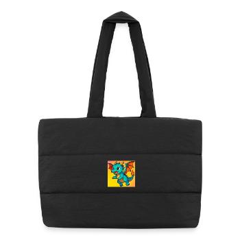 dragon - Puffer Shopping Bag - black - Front