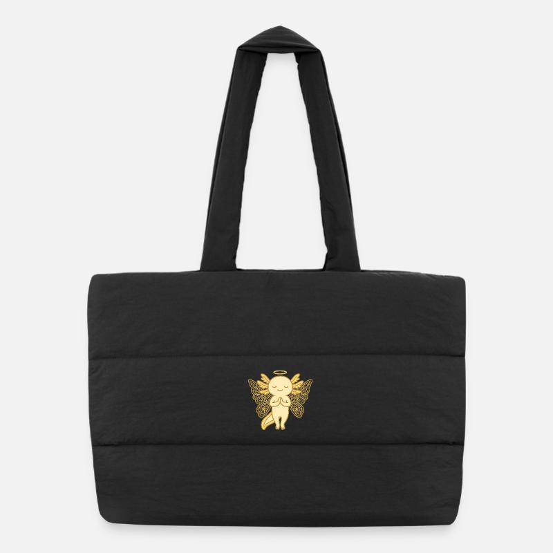 Ange axolotl – Motif animal céleste Sac shopping matelassé