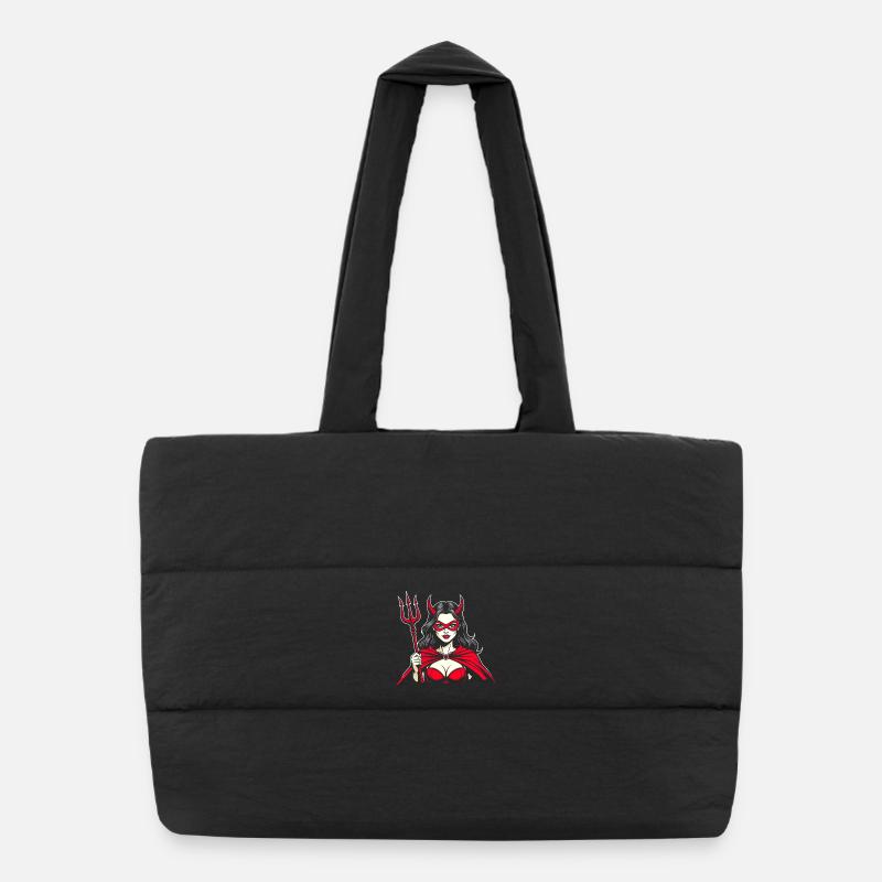 Devil Trident Hell Devil Woman Woman Devil Puffer Shopping Bag
