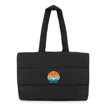 Fracture du bras Fracture osseuse du squelette d’Halloween - Sac shopping matelassé - noir - Devant