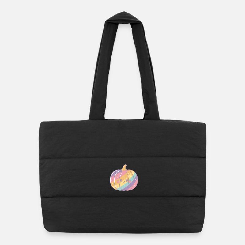 Rainbow pastel pumpkin Puffer Shopping Bag