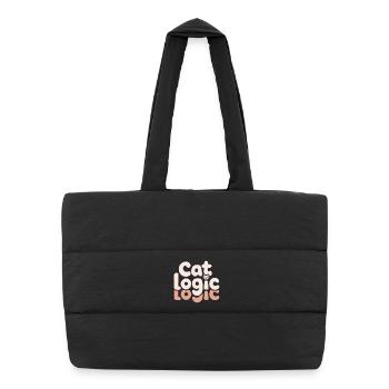  Cat Logic Lustiger Katzen Spruch Für - Puffer-Einkaufstasche - Schwarz - Vorne