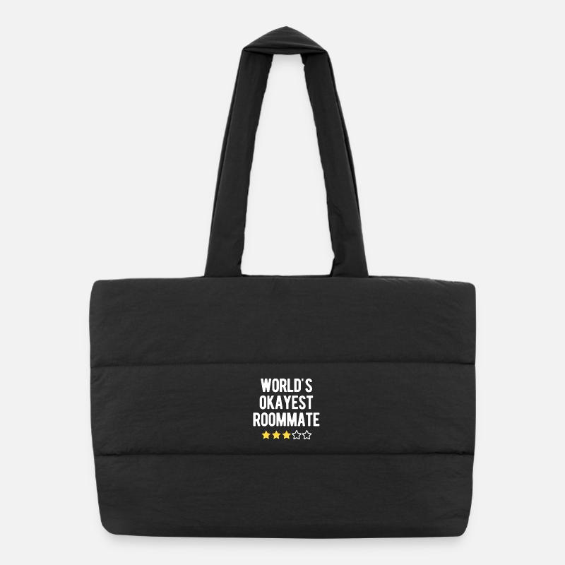 World's Okayest Roommate 3 Sterne Humor Puffer-Einkaufstasche