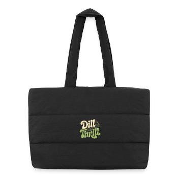 Dill-Kick | Kräuter Küche Garten Wortspiel - Puffer-Einkaufstasche - Schwarz - Vorne