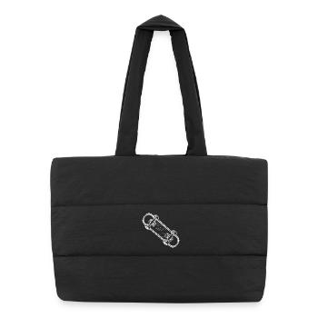 Skateboard Cartoon Look - Puffer Shopping Bag - black - Front