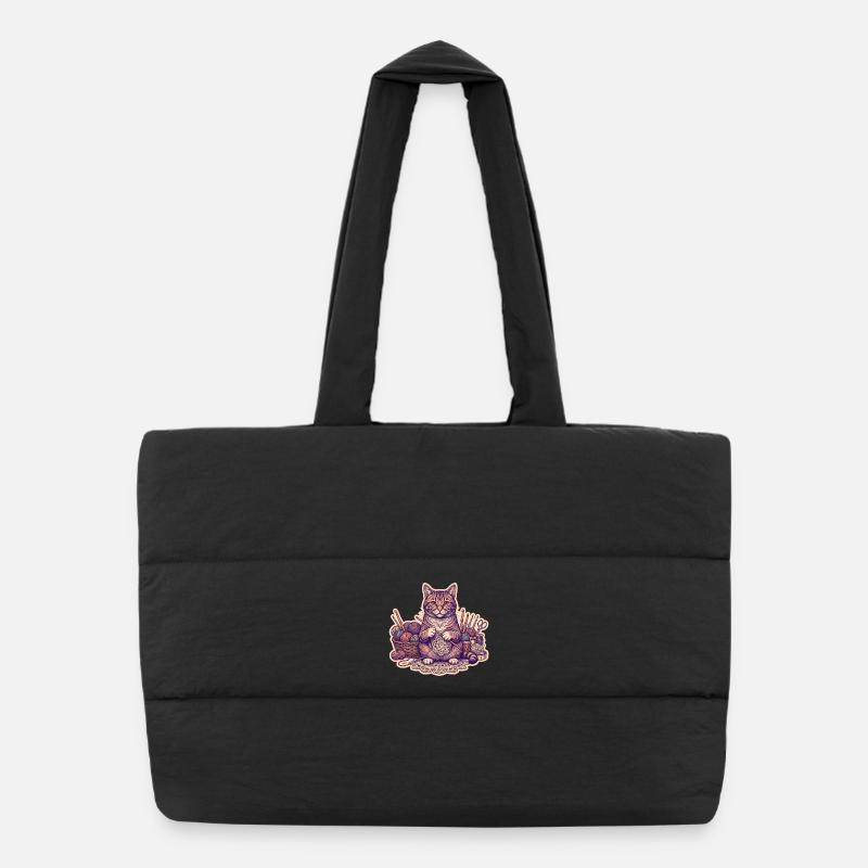 Crochet Cat Kitten Knits Puffer Shopping Bag