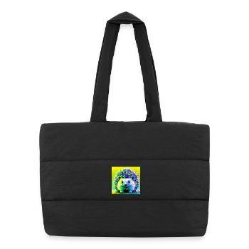 hedgehog - Puffer Shopping Bag - black - Front