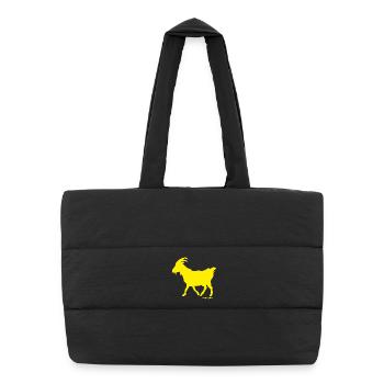 Chèvre GOAT bouc émissaire jaune - Sac shopping matelassé - noir - Devant