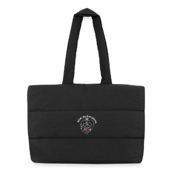 Mon Tout : L’amour de maman - Sac shopping matelassé - noir - Devant