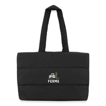 Made in Farm Humor Farming, Tractor, Wheat - Puffer Shopping Bag - black - Front