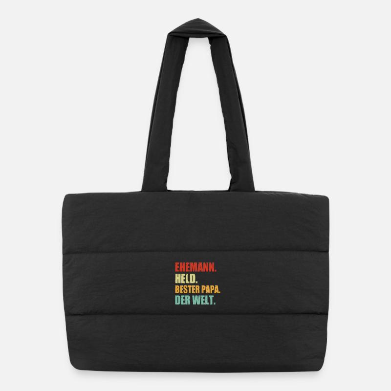 Husband Dad Grill Master Hero Father's Day BBQ  Puffer Shopping Bag