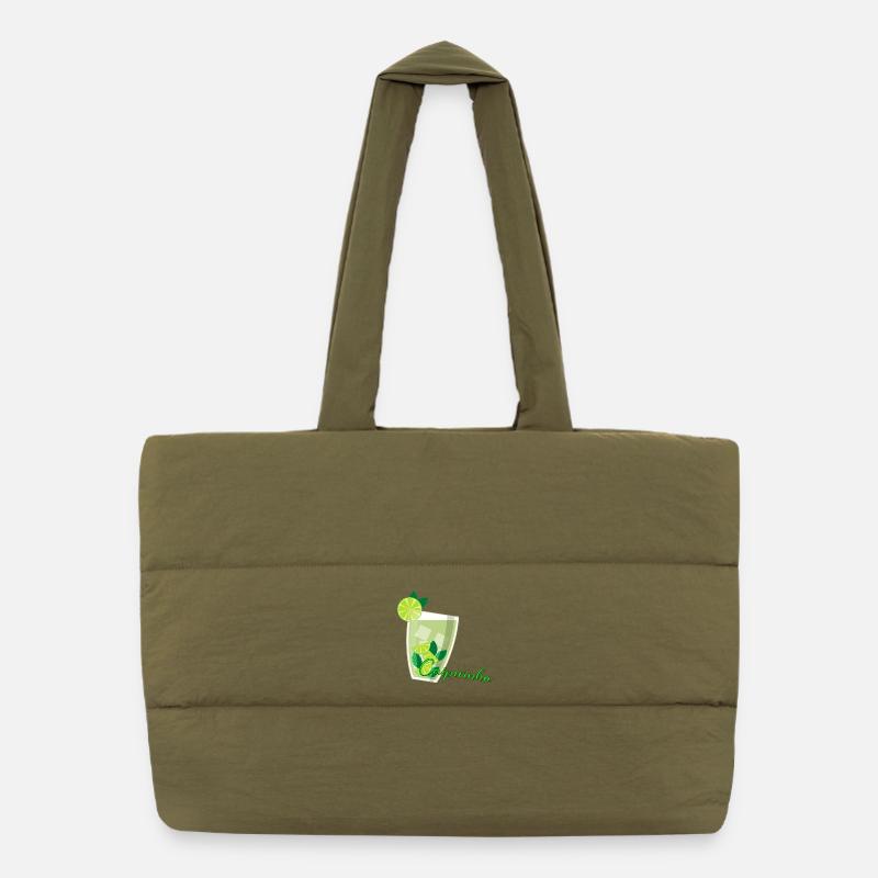 Verre de caipirinha avec menthe au citron vert Sac shopping matelassé