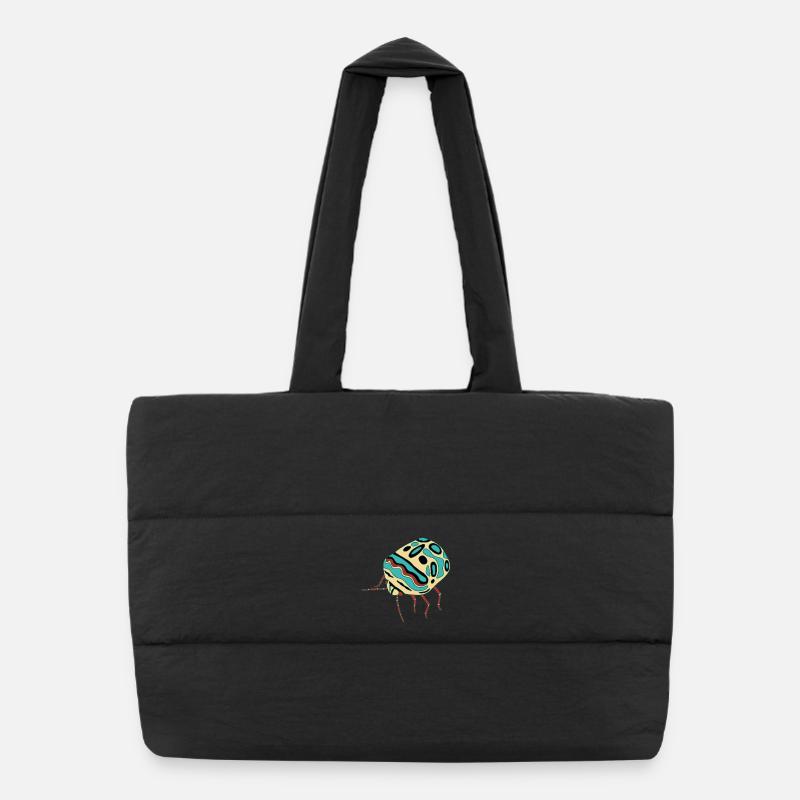 Insecte multicolore - Sac shopping matelassé - noir