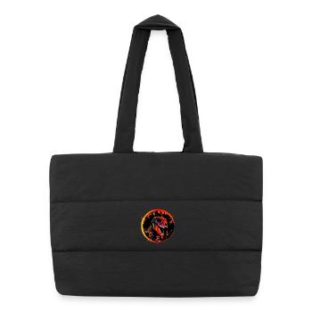 Colorful Dinosaur Skull Tyrannosaurus Rex Head - Puffer Shopping Bag - black - Front