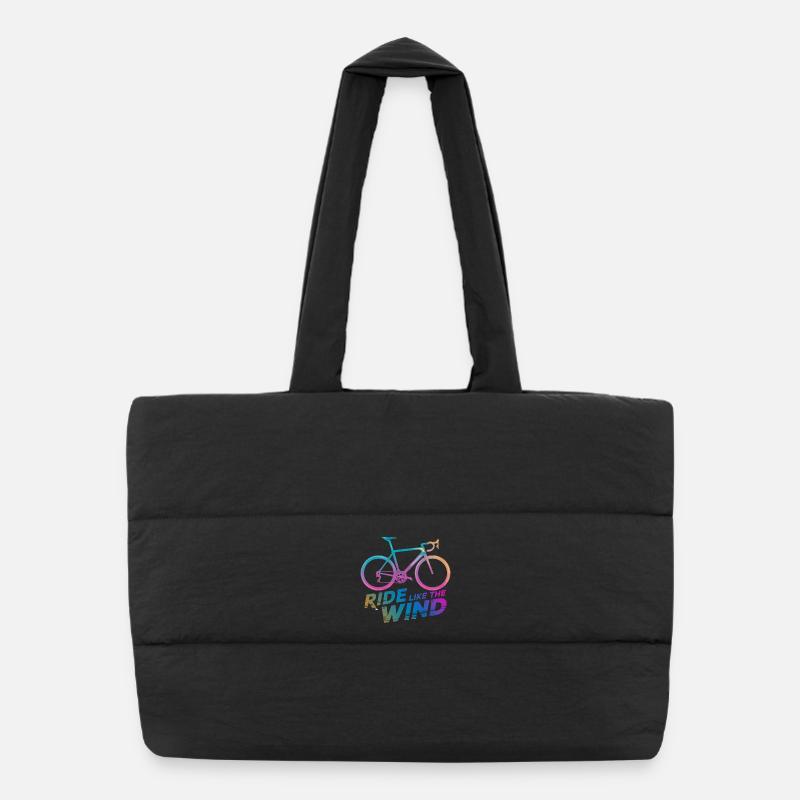 Gradient Bicycle Ride Graphic Puffer Shopping Bag