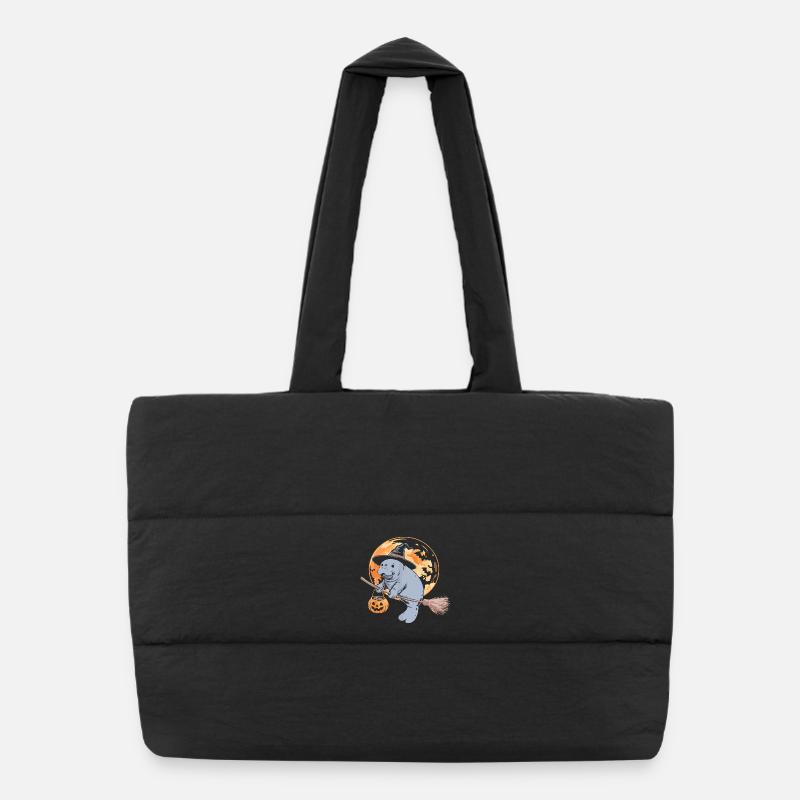 Lunatique hippopotame sorcière Halloween Design Sac shopping matelassé