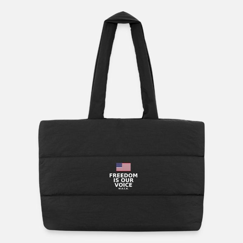 Freedom Voice WACK American Flag Design Puffer Shopping Bag